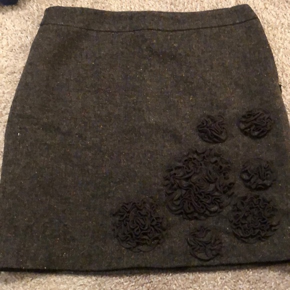 Brown Skirt with Flowers LOFT - Picture 1 of 5